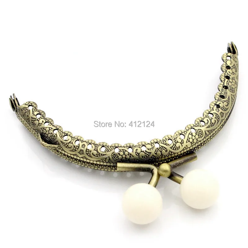 

10Pcs Bronze Tone Metal Kiss Clasp Lock Arch Frame Bead for Purse Bag Handbag Component Findings 8.8cmx7.5cm(3 4/8"x3")