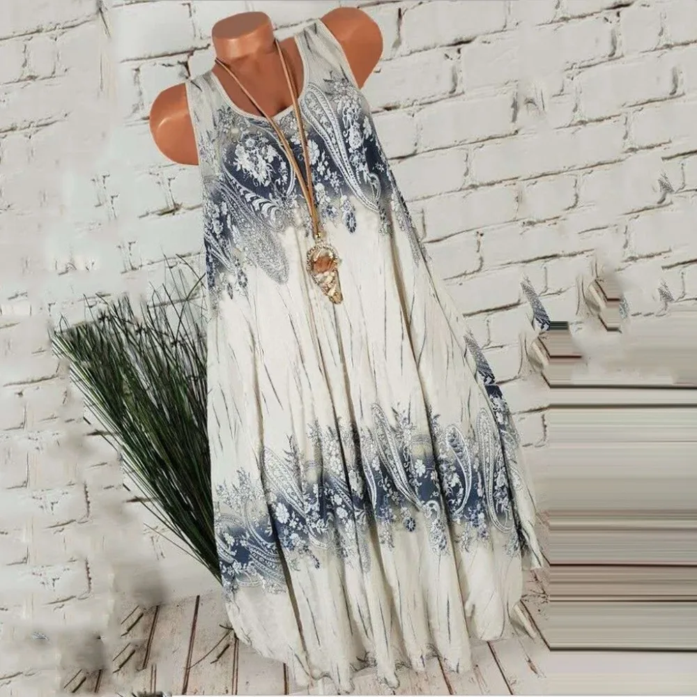 

2019 Fashion Summer Plus Size Dress Women Ladies Casual Floral Printed Boho Shirt Dresses Female Mini Dress Vestidos Mujer BB4