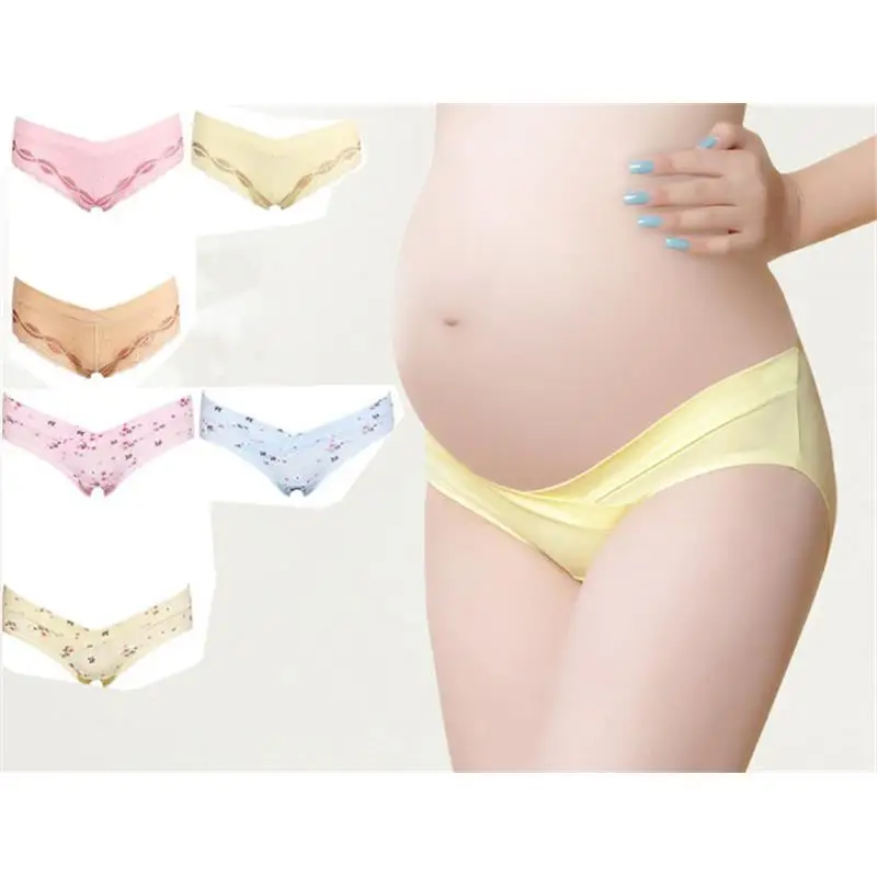 

2017 Maternity Knitted Spandex 3pcs Cotton Pregnant Underwear Pregnancy Low-waist Briefs Women Panties Intimates