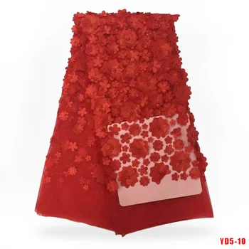 

Pure color applique Beads Embroidery French transparent mesh tulle net fabric for party wedding dresses f181019