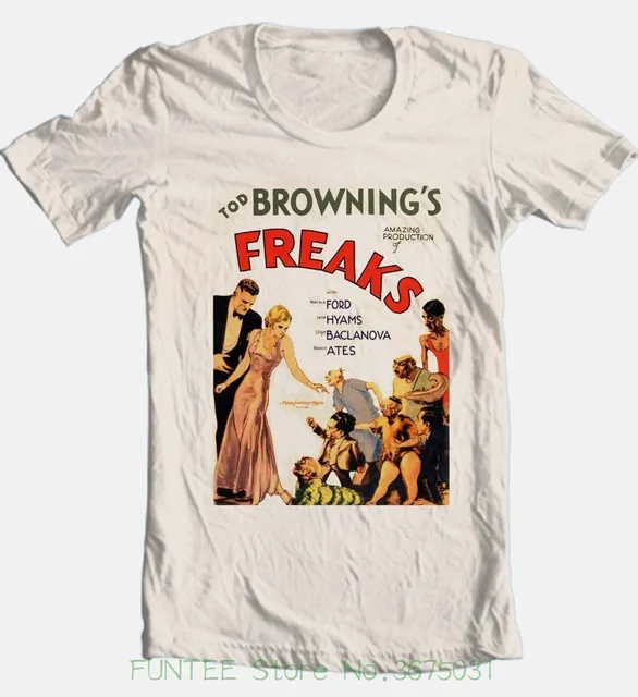 Customize Tee Shirts Freaks Movie T shirt Classic Horror Movie Retro