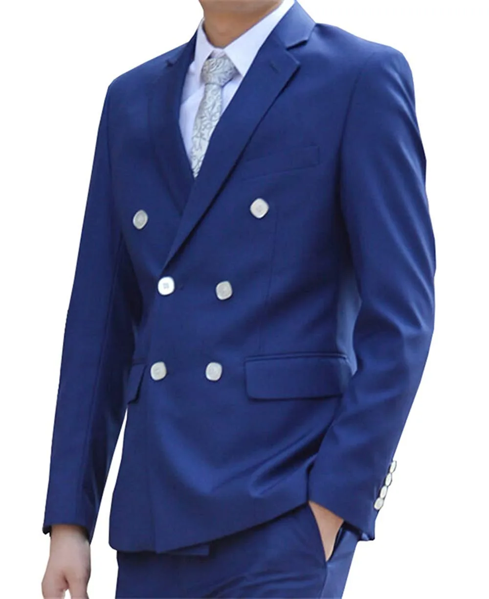 Men's Suit 2 Pieces Double Breasted Blazer for Wedding Suit For Men Slim Fit