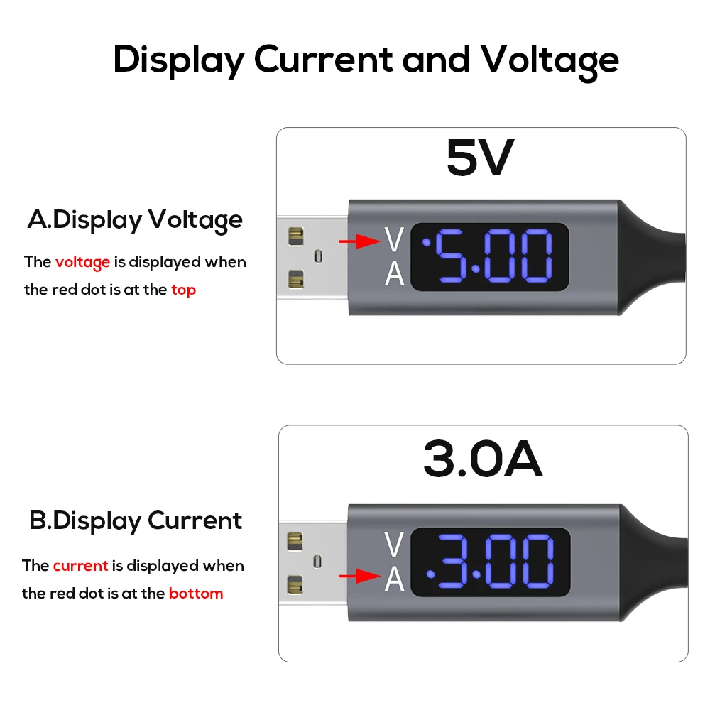 TOPK 1M Micro USB Cable Voltage and Current Display Data Sync USB Cable For Samsung Xiaomi Huawei Micro USB Port TOPK 1M Micro USB Cable Voltage and Current Display Data Sync USB Cable For Samsung Xiaomi Huawei Micro USB Port