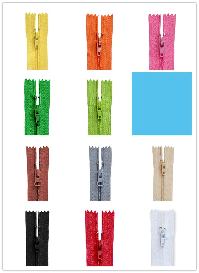 

10Pcs/Lots Color Nylon Coil Zippers Tailor Sewing Tools 9 Inch 23CM