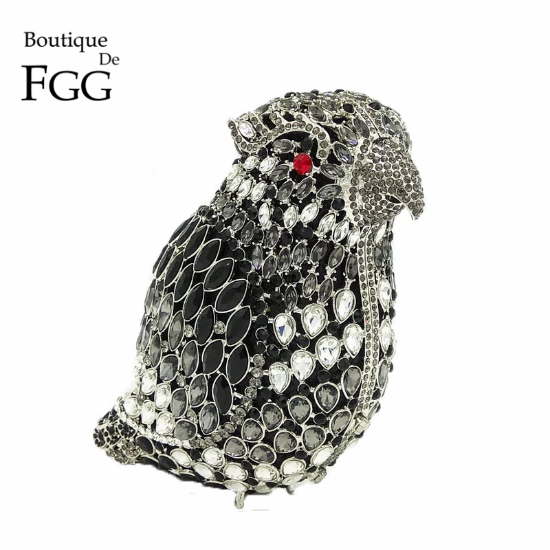 Black Parrot Animal Women Fashion Handbags Mini Rhinestone Evening Bag Metal Party Clutches Purse Bridal Wedding Prom Clutch Black Parrot Animal Women Fashion Handbags Mini Rhinestone Evening Bag Metal Party Clutches Purse Bridal Wedding Prom Clutch