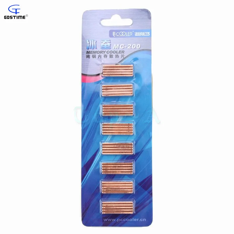 

Gdstime 8 pieces/pack MC-200 Memory Cooler RAM Heatsink Pure Copper Radiator Heat sink for DDR DDR2 DDR3 22x8x5mm