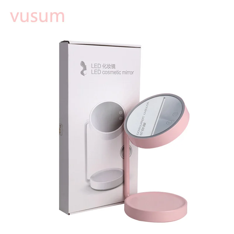 

The new LED touch screen foldable mirror professional make-up mirror beauty salon workstation adjustable 180 rotation