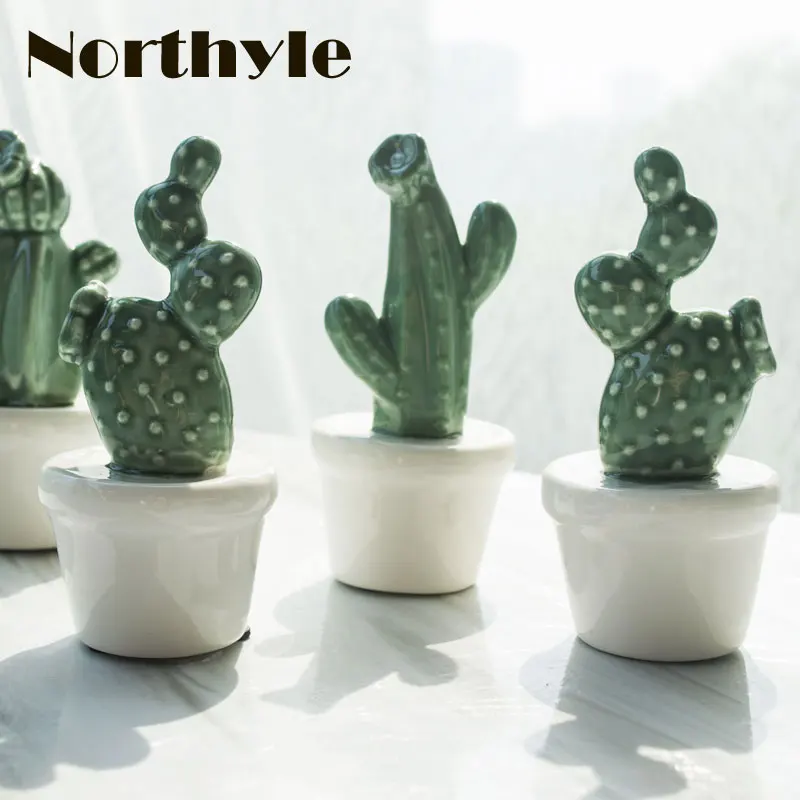 Genuine Northyle BS179236 Ceramic potted cactus miniatures fairy plant