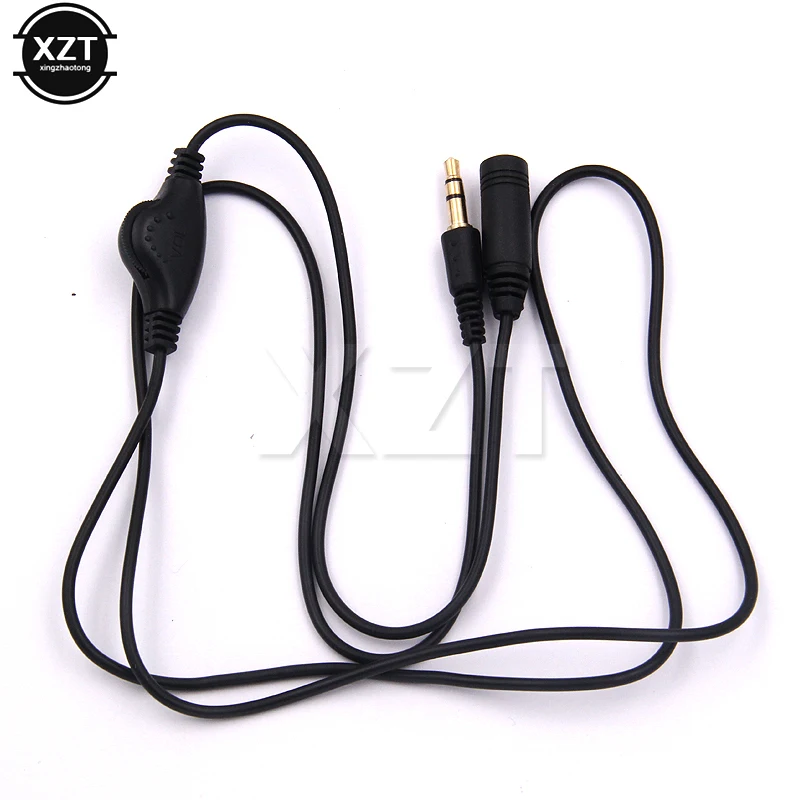 Volume Control Cable Line Headphone Extension Cord Cable Stereo Audio Adaptor 