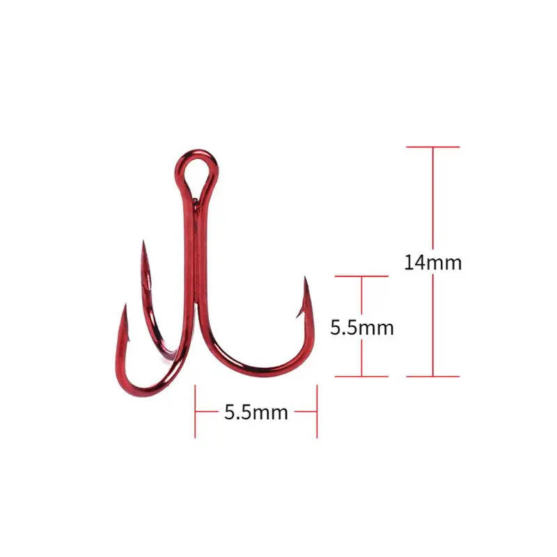 20 шт./компл. рыболовный крючок Красный тройной крючки колючие острые снасти из высокоуглеродистой стали аксессуары 4#6#8#10