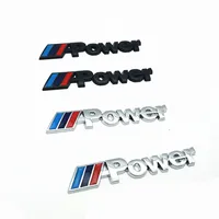 logo car badge 2PCS/set M power Motorsport Metal Logo Car Sticker Rear Trunk Emblem Grill Badge for BMW E46 E30 E34 E36 E39 E53 E60 E90 M3 (1)