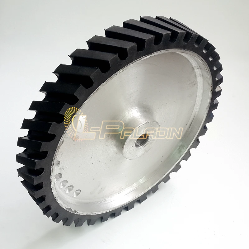 350*50*25mm Belt Sander Rubber Wheel Grooved Surface Belt Grinder