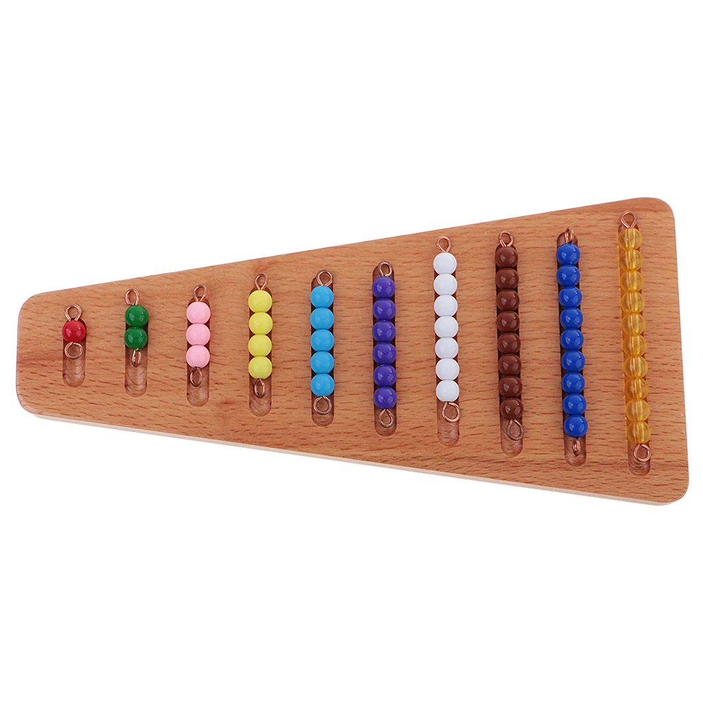 Montessori Math Materials Colored Bead Stairs with Tray Early Education Learning Training Toys Kids Intelligence Development