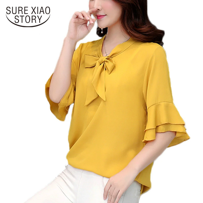

2019 summer women tops and blouses casual chiffon blouse plus size women's shirt loose office lady 6XL blusa feminine 0861 40