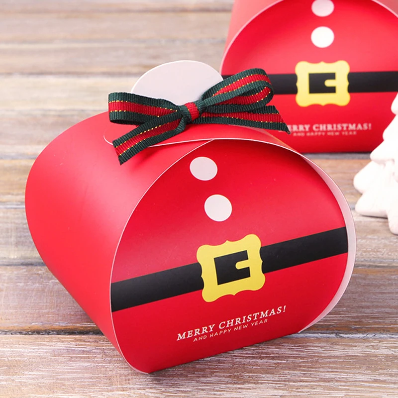 

(25 pieces/lot) Christmas Decoration Belly Santa Cookie Candy Box Kids Gift Smile Snowman Cake Boxes New Year Party Supply B073