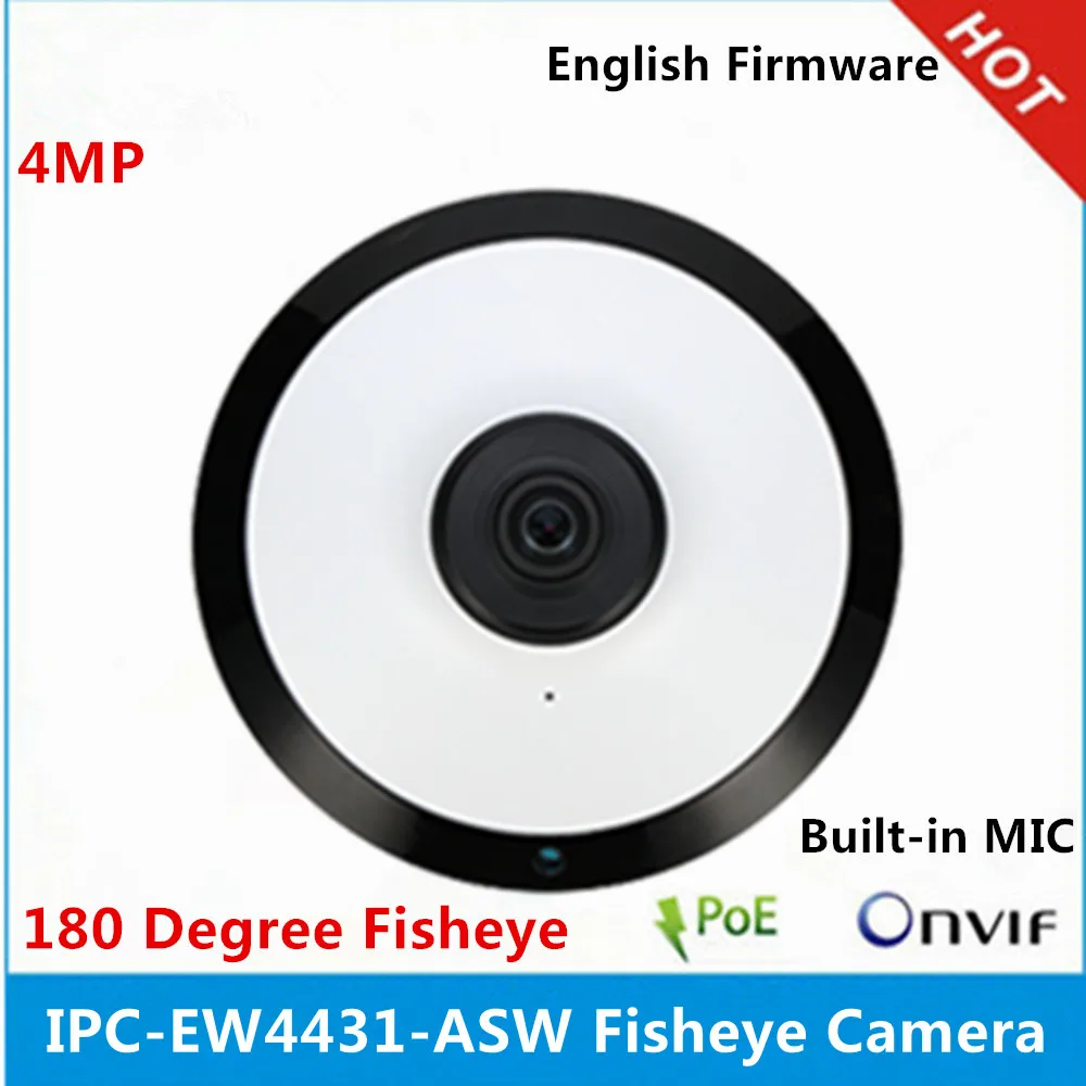

DH IPC-EW4431-ASW Panorama 180 Degree built-in MIC & SD card slot & Audio and Alarm Interface POE WIFI 4MP Fisheye Camera