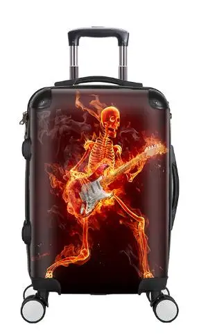 

Creative 3D Skull Rolling Luggage Spinner 28 inch Suitcase Wheels 20 inch Black Cabin Trolley High capacity Travel Bag