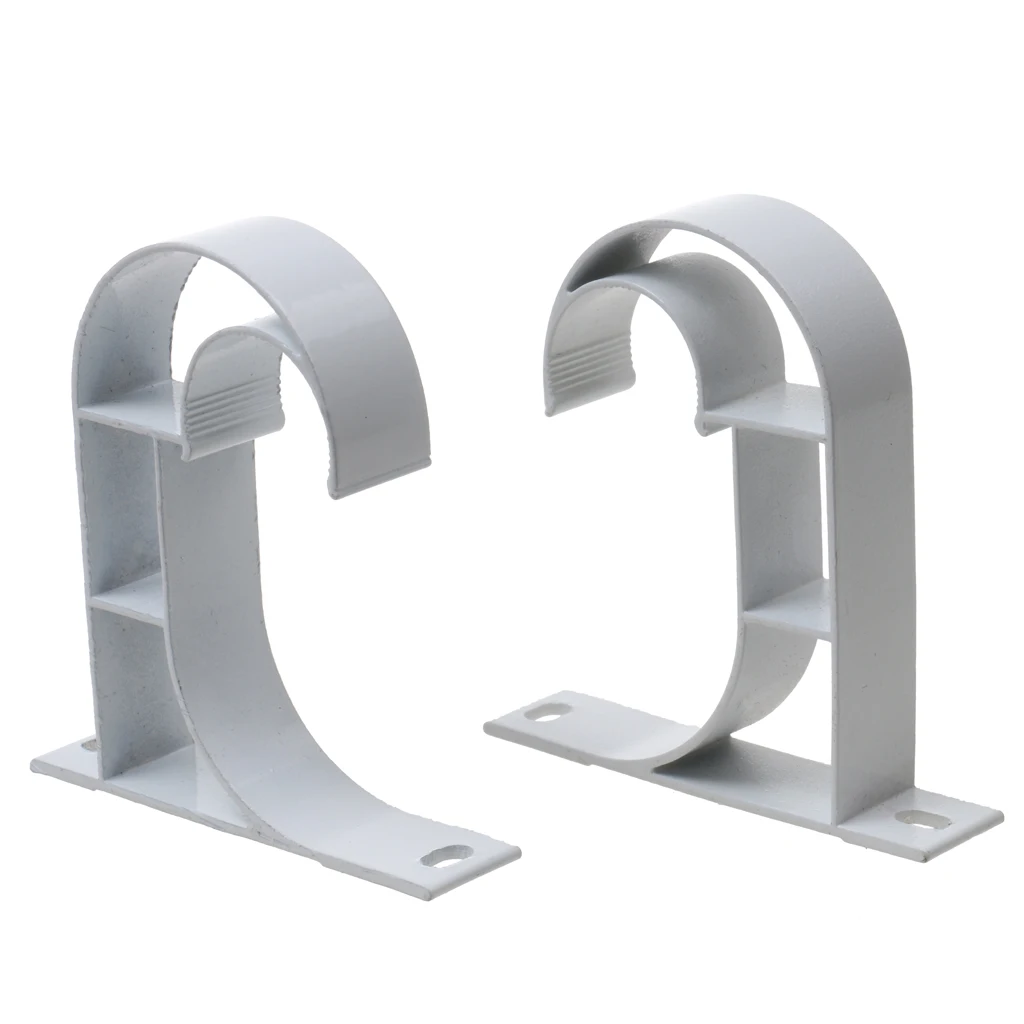 A Pair Of Wall Brackets Ceiling Brackets For Cornices Curtain Rods Window Curtain White