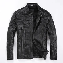 Новое мужское пальто из воловьей кожи, мужская куртка из натуральной кожи, модные тонкие крутые байкерские куртки. Качество. Большие размеры
