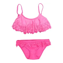 MUQGEW/ г. летний купальный костюм с оборками для маленьких девочек, летний купальный костюм, комплект бикини с высокой талией, бразильские бикини#18