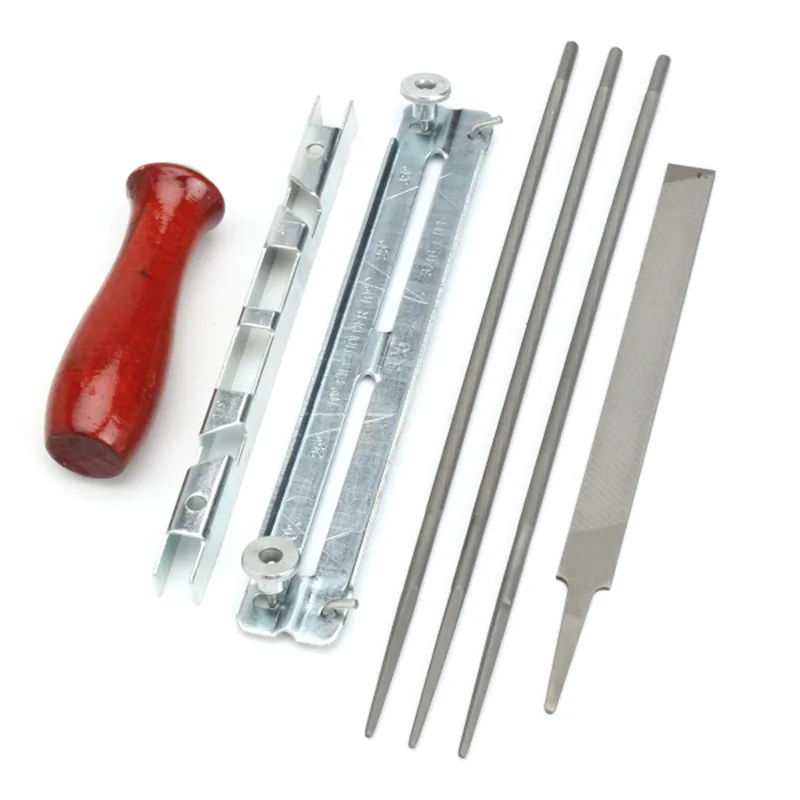 7pcs/Set Chainsaw Chain Files Guide Kit Flat 3/16 Inch Depth Gauge Chain Saw Sharpening Tool
