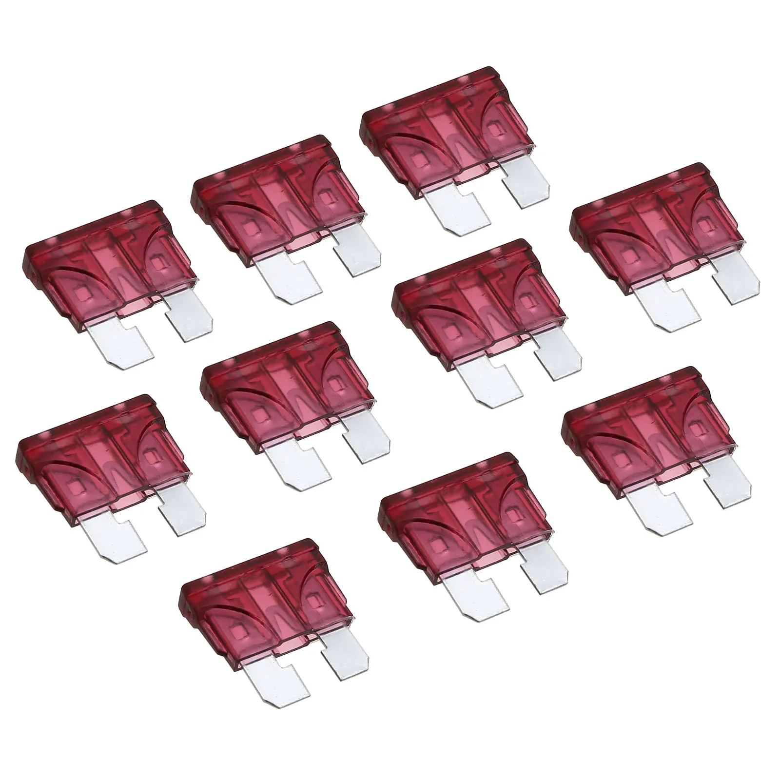 Wholesale 10Pcs 40A Car Fuse Coded Standard Blade Fuse for Auto Truck PC + Zn Alloy Material Fuses Purple Red Color