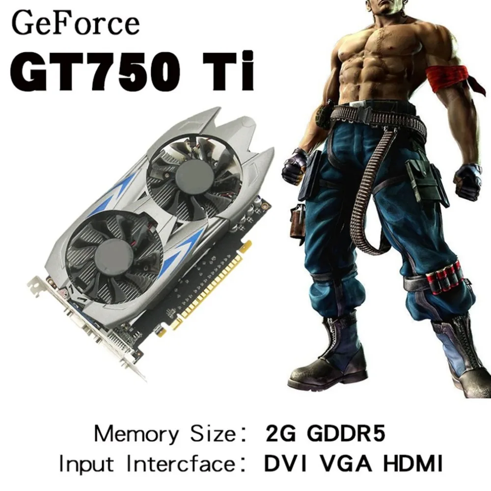 

2GB DDR5 128Bit PCI-Express VGA/DVI/HDMI Video Graphics Card With Dual Fans For GTX 750Ti Desktop Computer Accessories