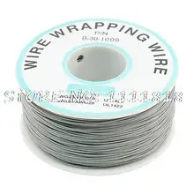 P/N B-30-1000 изоляцией ПВХ покрытием 30AWG провода оберточная катушка 656Ft серый