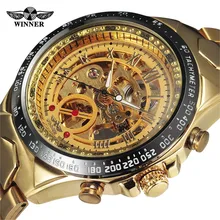 Победитель Элитный бренд часы Для мужчин Самовзводные модные Повседневное мужские спортивные часы Полный Сталь Механические часы
