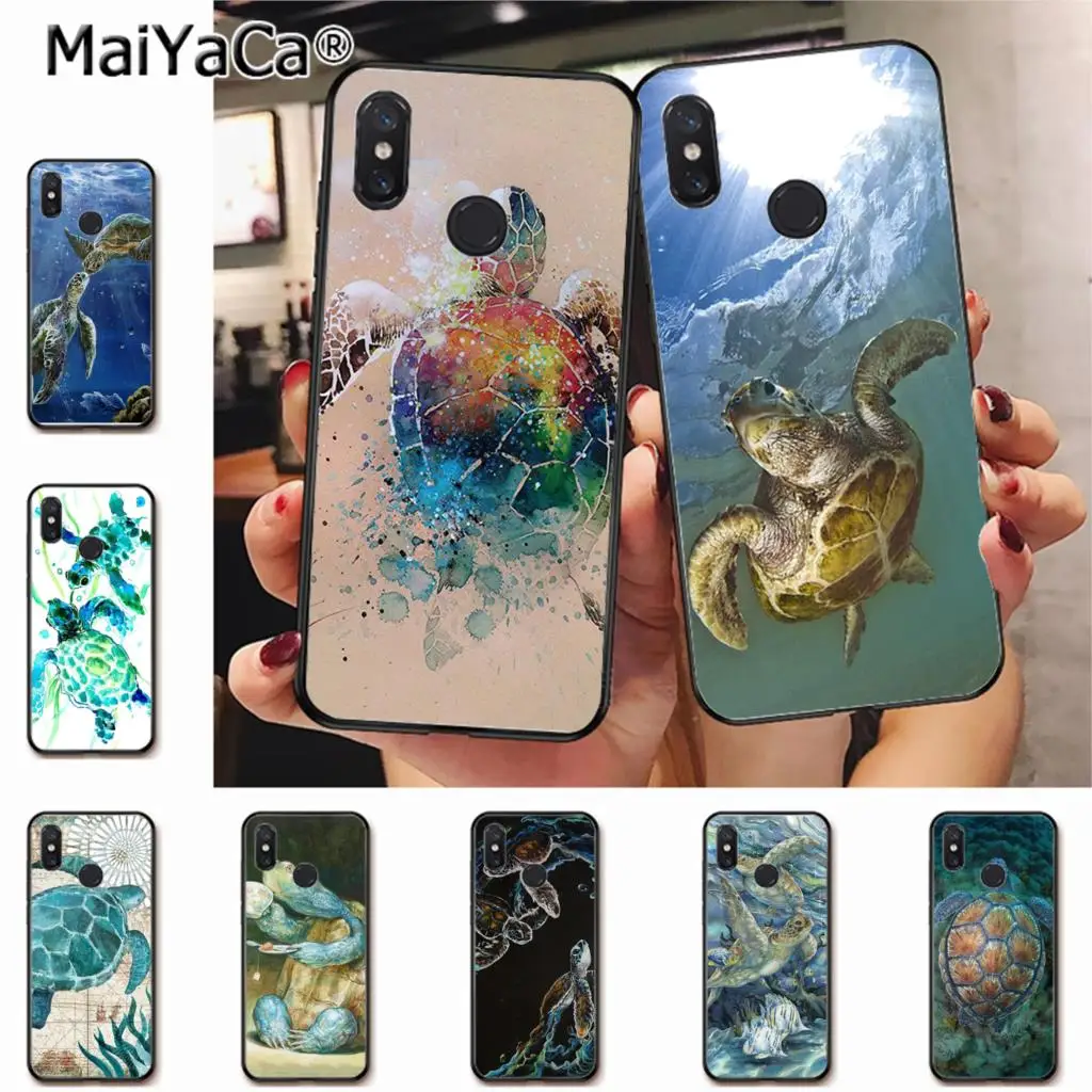 

MaiYaCa watercolor Turtle Tortoise Drop-proof soft Phone Case for xiaomi mi 6 8 se note2 3 mix2 redmi 5 5plus note 4 5 5 case