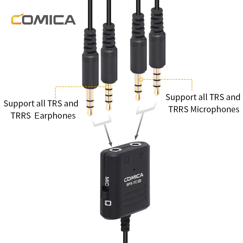 Comica SPX-TC Многофункциональный 3,5 мм TRS& TRRS к USB TYPE-C аудио кабель адаптер для смартфонов huawei/samsung/htc