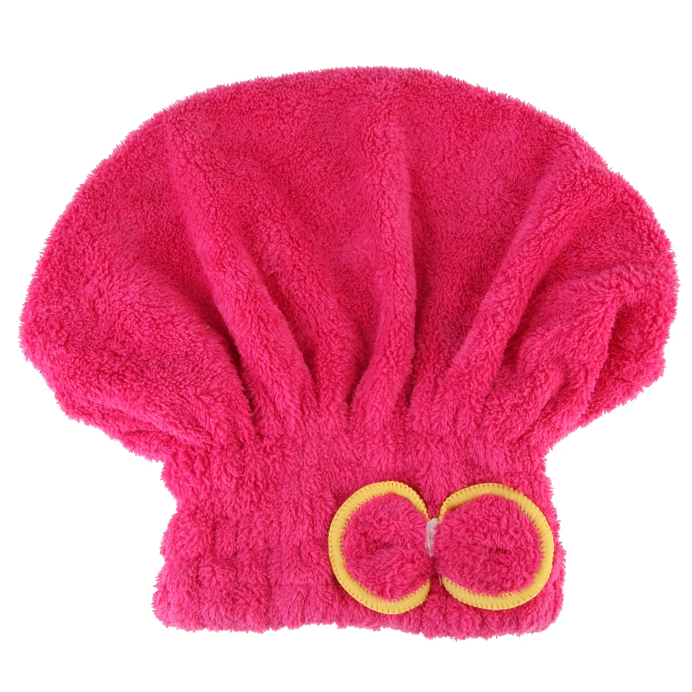Lady Microfiber Towel Quick Dry Hair Drying Bowknot Wrap Hat Cap Spa Bathing 