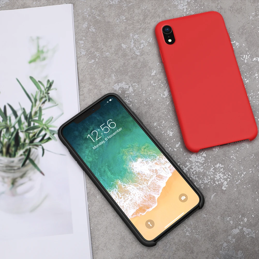 Для iPhone XR чехол NILLKIN жидкий Гладкий силиконовый чехол для iPhone XR роскошный защитный чехол