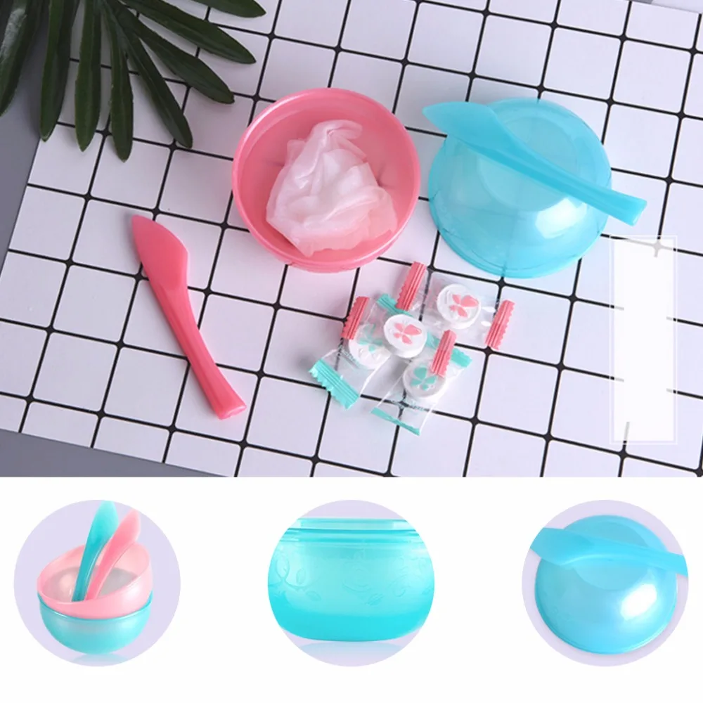 Fashion DIY Facial Mask Bowl Plastic Face Cream Spoon Set Homemade Beauty Mask Blend Cup Stick Cosmetics Makeup Tool Kits