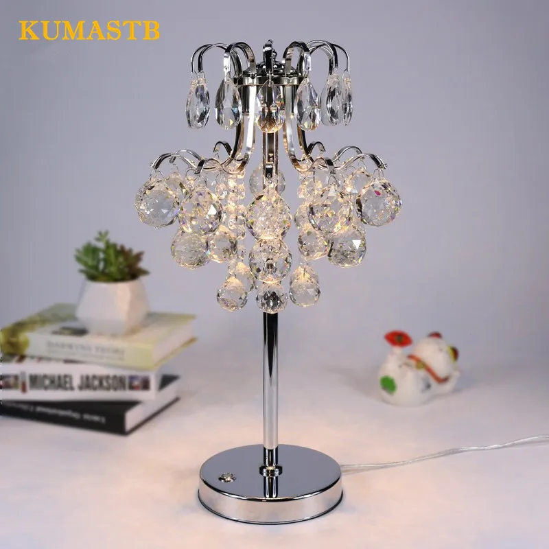 

Bedroom Bedside Crystal Table Lamps European Minimalist Touch Switch Desk Lamps For Study Modern Luxury Crystal Table Ligths