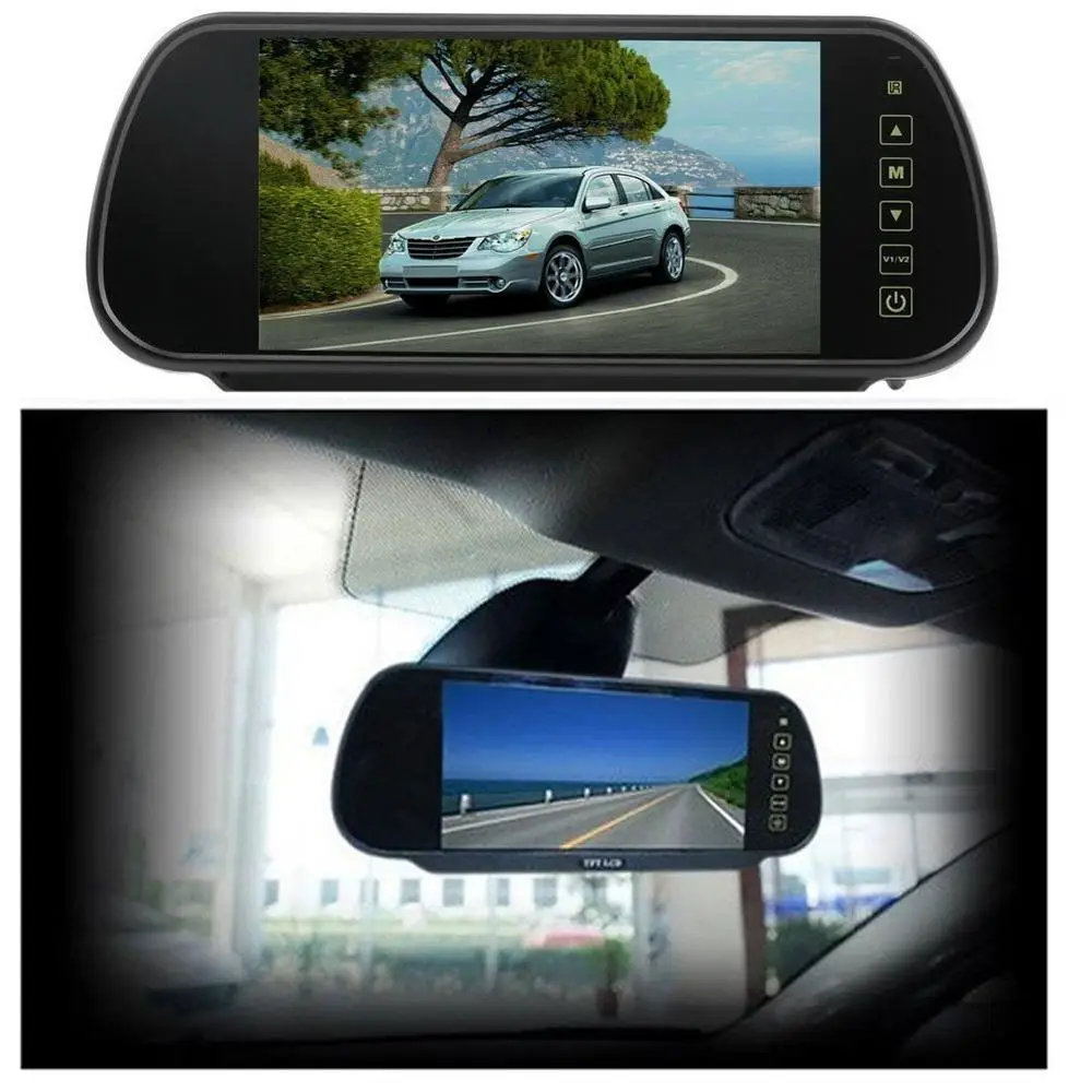 7 TFT LCD 16 9 Widescreen Car Rearview Mirror Monitor With Car monitor mirror for Video