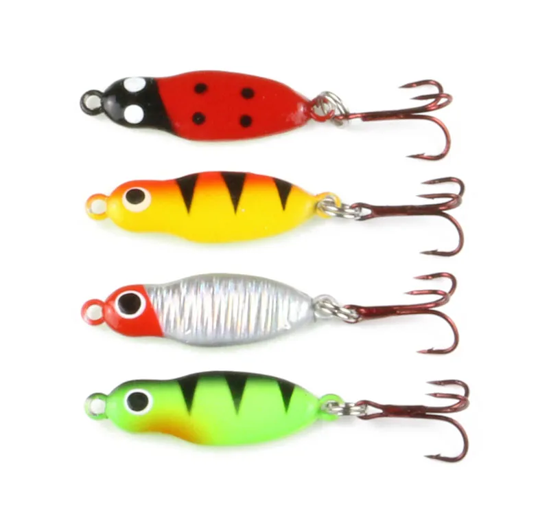 4 Pieces Winter Ice Fishing Lure 3.4cm 5.9g Luminous Jigging Bait Metal