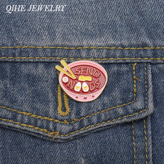 Joyería QIHE, Pin de fideos, tazón de fideos, Pin esmaltado Ramen Noodles, pines de solapa, broches de sopa japoneses, joyería de cultura japonesa Joyería QIHE, Pin de fideos, tazón de fideos, Pin esmaltado Ramen Noodles, pines de solapa, broches de sopa japoneses, joyería de cultura japonesa