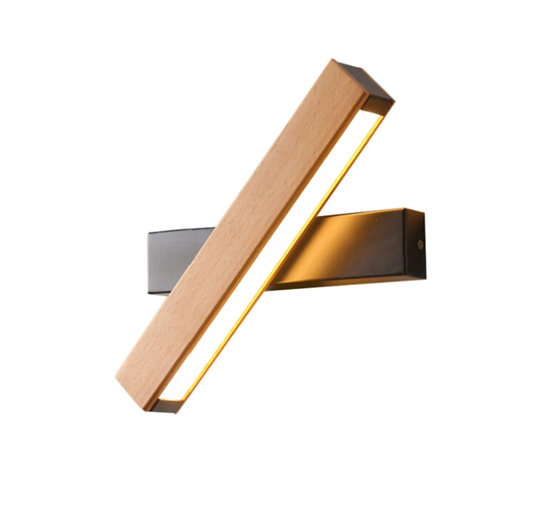 Nordic simple Wooden LED Wall Lamp Modern Adjustable Lighting bar restaurant Living room Porch Wall - 33006078212