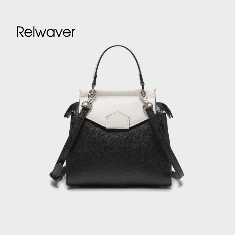 

Women handbag small genuine leather natural head layer cowhide khaki black pink black fashion stylish patchwork shoulder bag