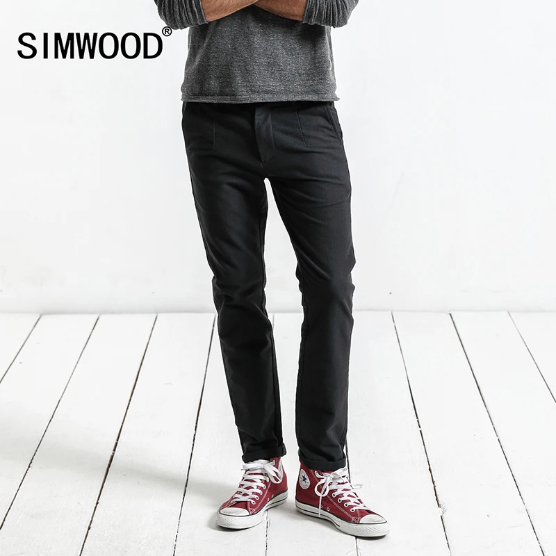 SIMWOOD брендовые штаны 2019 Весна Повседневное брюки Для мужчин мода Slim Fit Брюки Для мужчин Высокое качество, Большие размеры Костюмы XC017018