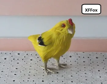 

mini simulation yellow chick model plastic&furs small real life chicken doll gift about 9x8x6cm xf2068