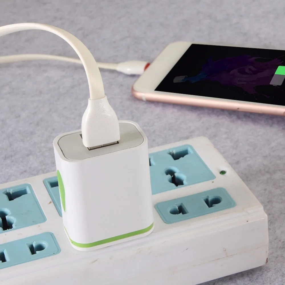 5V 2.1A универсальное 2 USB зарядное устройство со светодиодным адаптером для дома и