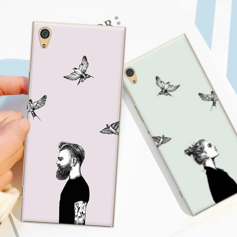 Для Sony Xperia xa1 случае purecolor пары Стиль роспись Жесткий PC shell мобильного телефона