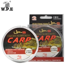 W. P. E Фирменная UP-S леска для ловли карпа 100 м двухцветная нейлоновая леска 0,20 мм-0,60 мм однониточная нейлоновая леска 6 кг-36кг леска для ловли карпа