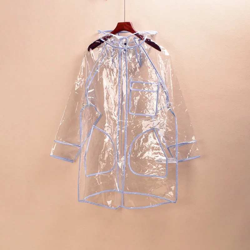 

Women's Transparent Color Hooded Waterproof Long Windbreaker Hologram Windbreaker Women Trench Coat for Women Long Coat Women