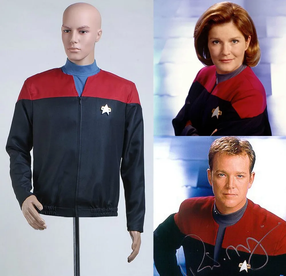 Star Trek Voyager Commander Captain Zipper Sweatshirt Costume Hoodie Jacket