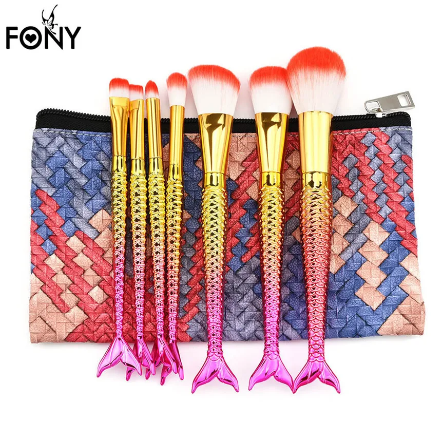 

FONY MakeUp Brush Set Foundation Powder Makeup Brush With Makeup Bag Cosmetic Tool 7PCS /Set 80115