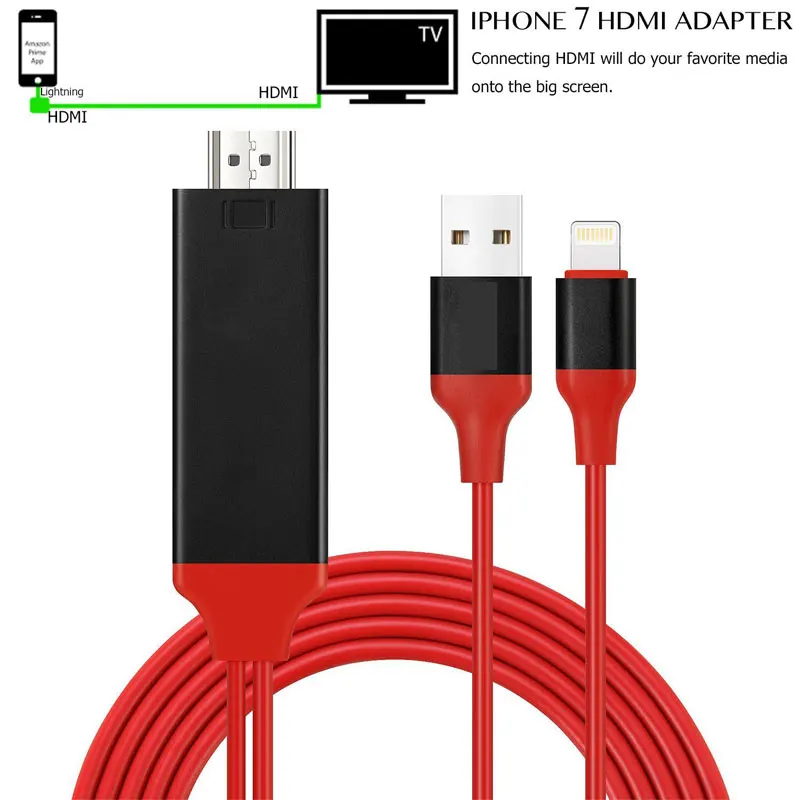 1080P HDMI HDTV Кабель для Lightning Цифровой AV адаптер для iphone 8 7 6s 5S 8plus 8 Pin USB к HDMI кабель для ipad Mini Air Pro