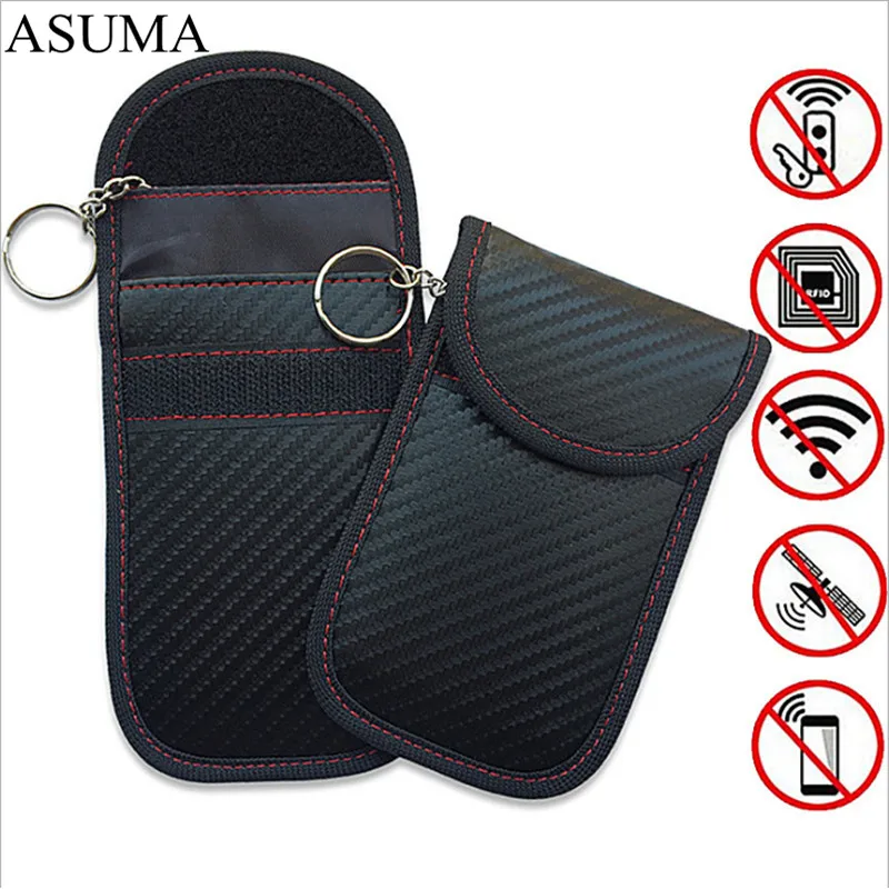 

Car Key Signal Blocker Case Faraday Cage Fob Pouch Keyless RFID Blocking Bag Car Key Signal Blocker Case Faraday Cage Fob Pouch